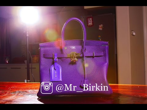 Hermes Birkin 35 Ultra Violet Purple Fjord Silver SHW Horseshoe Stamp  Discontinued Leather 