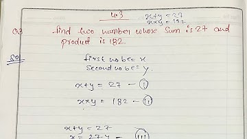 Find Two Number Whose Sum is 27 And Product is 182 @padhlebro