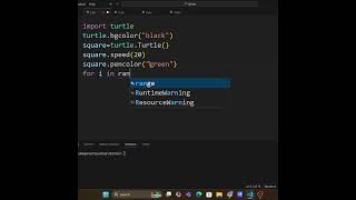 Mesmerizing Spiral Square Art with Python Turtle 🐢 #Python #TurtleGraphics  #CodingTutorial#turtle
