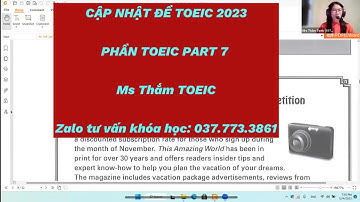 TOEIC PART 7 CHIẾN THUẬT TĂNG ĐIỂM TOEIC PART 7 HIỆU QUẢ|| MS THẮM TOEIC