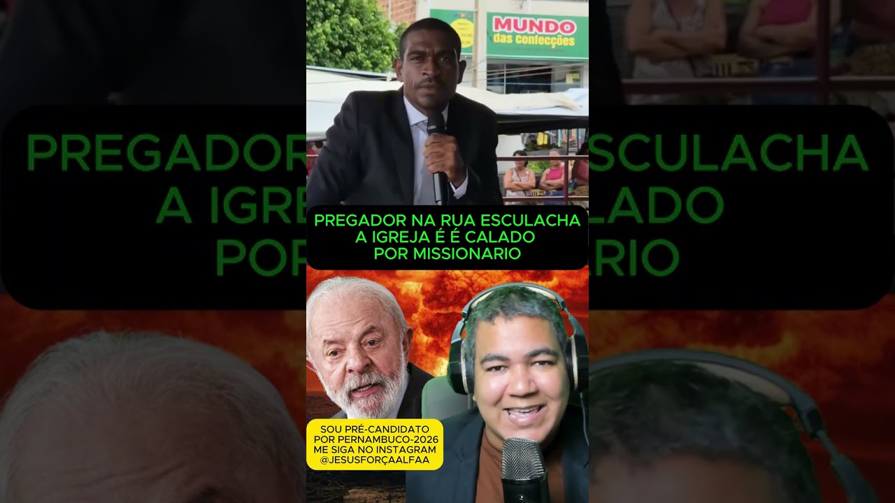 Chocante😮 pregador é repreendido por esculachar IGREJA em praça PUBLICA-LULA o mais santo do Brasil