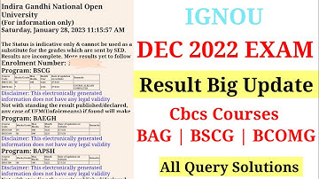 IGNOU December 2022 Exam Result Big Update 🔥 How to Check Results & Passing Marks | BAG BSCG BCOMG