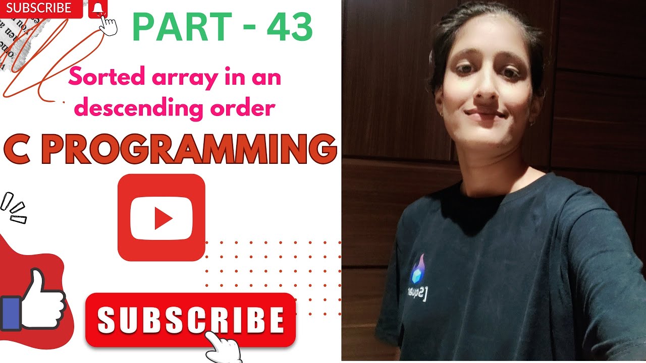 To Sort array in an descending order in C Programming - YouTube