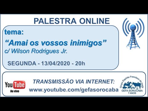 Assista: Palestra online - c/ WILSON RODRIGUES JR (13/04/2020)