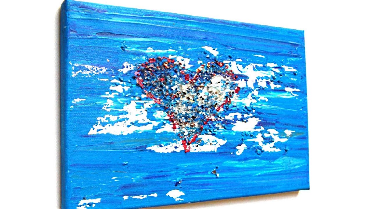 herz acryl malen für anfänger heart acrylic painting
