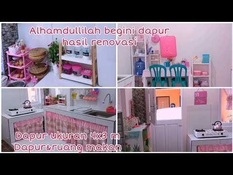 Kitchen Tour Nuansa pink putih||Trik Dapur tanpa kitchen set