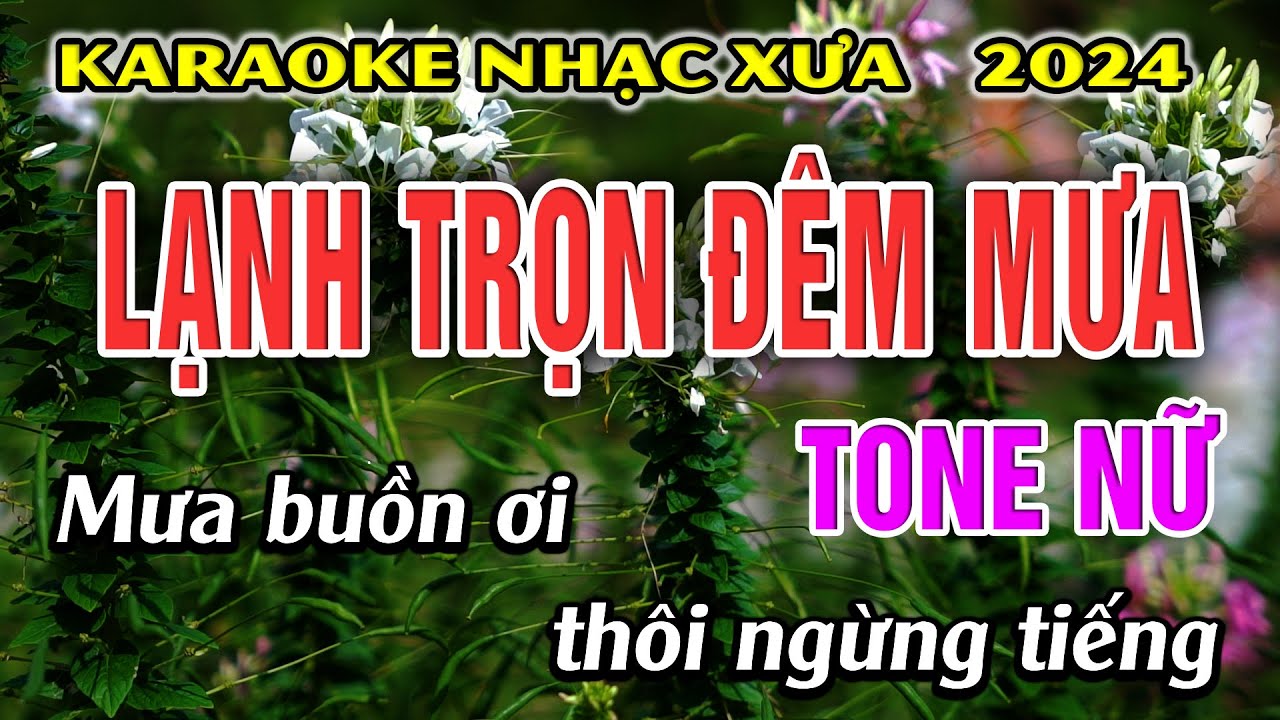 Lạnh Trọn Đêm Mưa - Karaoke Tone Nữ - Karaoke Nhạc Xưa
