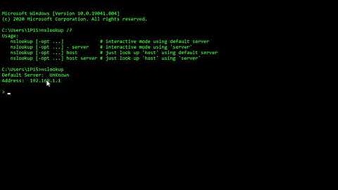 Using NSLOOKUP command in CMD