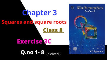 squares |chapter 3|exercise 3C |R.S aggarwal | class 8 |Student track| CBSE | SOLUTION | Q.no 1 to 8