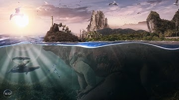 Tutorial Photoshop Surreal Fantasy Underwater #Manipulation -Iguana-marinha