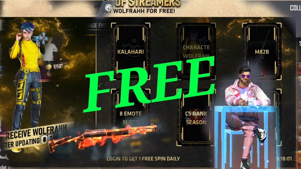 Find free Emote,gun skin in free fire - YouTube