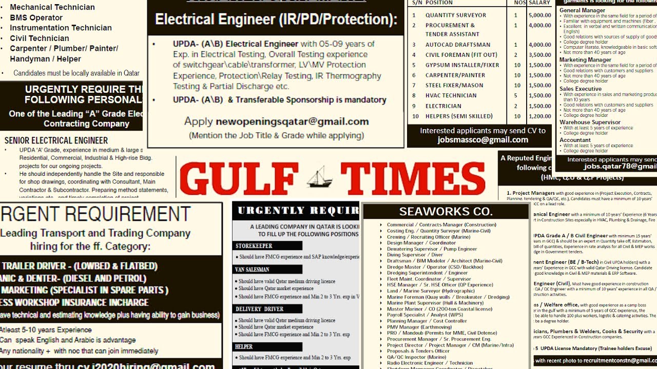 Gulf Times Qatar+Qatar jobs 2020+Newspaper Qatar jobs+Qatar Publication