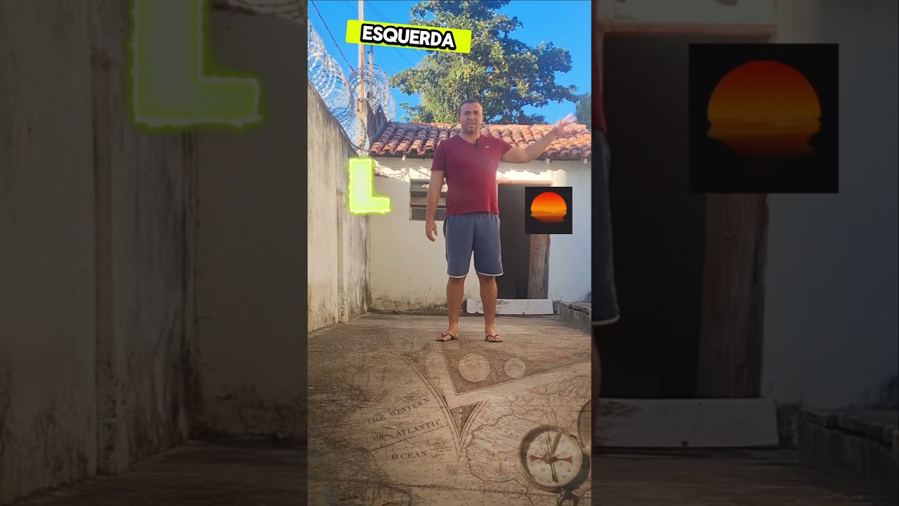 Aprenda as direções norte, sul, leste, oeste #shorts #youtubeshorts #instruções #shortsvirais