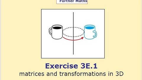 Y12 Further Pure Ex 3E.1 - Transformations in 3D - A Level Further Maths