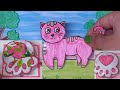 🌸 Paper DIY 🌸 / Pink cat paper paw care in Hospital / ASMR