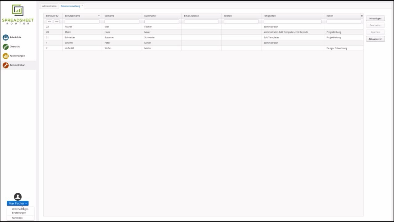 Youtube Video: Spreadsheet Router Tutorial: Grundrechte vergeben - Bearbeiten von Spreadsheet Vorlagen