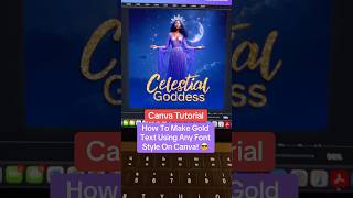 Canva Tutorial - How To Make Gold Glitter Text Using Any Font Style On Canva! screenshot 1