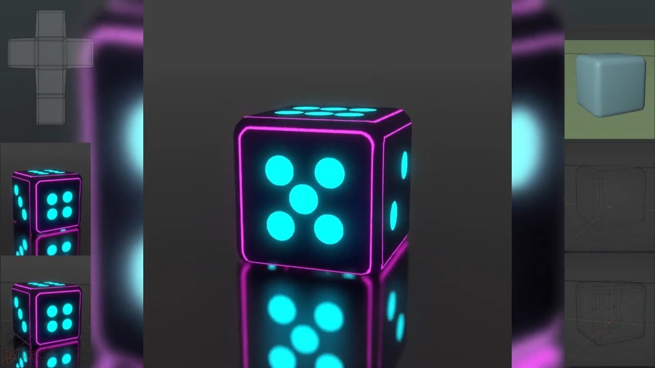 Custom Dice 3D Model and Renders Showcase