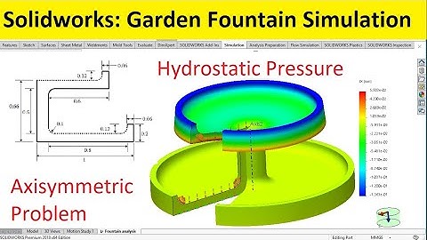 Solidworks Simulation: Garden Fountain analysis under hydrostatic pressure
