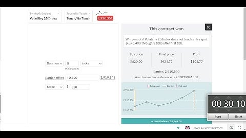 binary options volatility 25 index Smart trading touch no touch Deriv strategy 100% winning