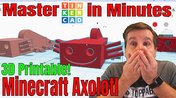 Make a 3D printable Minecraft Axolotl | Master Tinkercad in Minutes