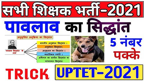पावलाव का सिद्धांत | uptet and ctet, tet  pavlav ka sidhant | pavlav manovigyan tricks