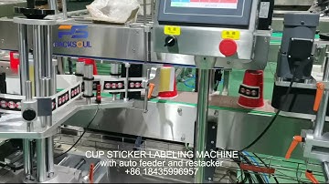 Cup sticker label machine with automatic cup feeder automatic cup restocker