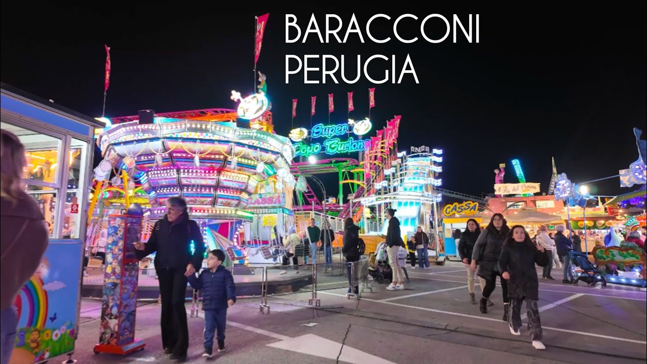 102 YEAR DI BARACCONI PERUGIA (LUNA PARK )RIDES (2025)_ 🇮🇹 ITALY 4K 