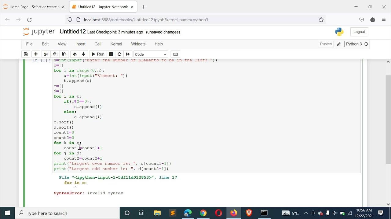Python Program to Print Largest Even and Largest Odd Number in a List ...