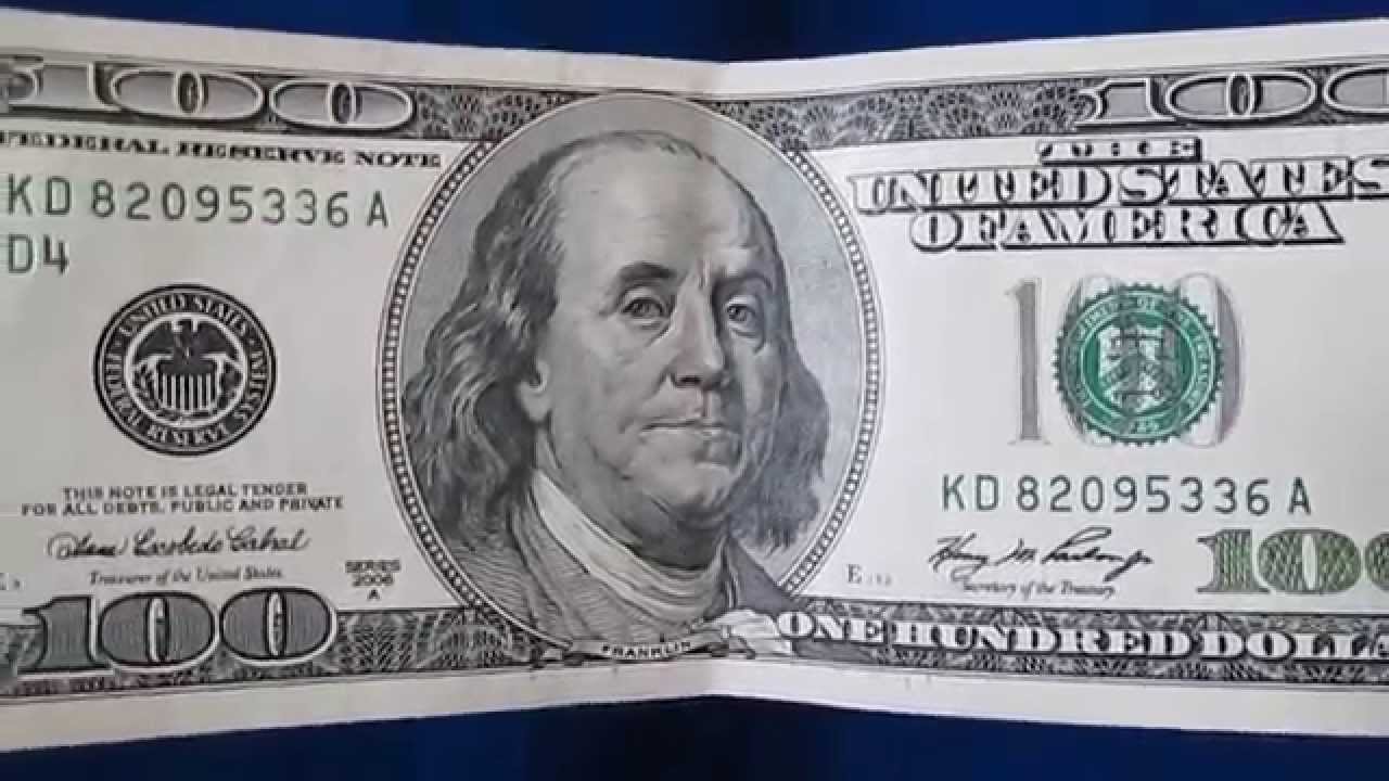 100 доларов США, (почему доллар зеленого и серого цвета?) обзор - YouTube