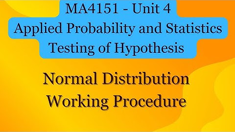 Normal Distribution Problem Procedure