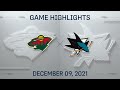 NHL Highlights | Wild vs. Sharks - Dec. 9, 2021