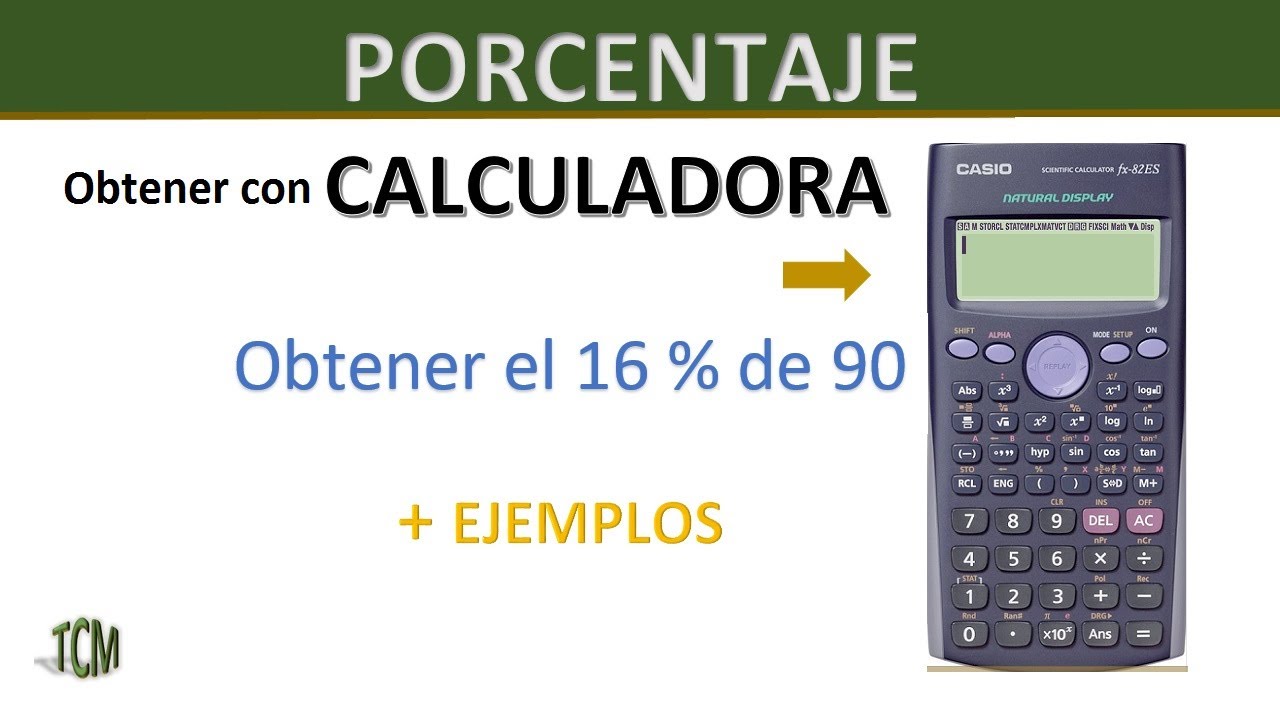 Como obtener porcentaje de un número con una calculadora. - YouTube