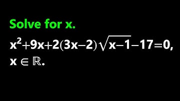 A Nice Radical Equation | Solve The Equation Using The Substitution Method.