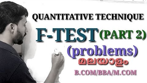 F-TEST PROBLEMS ||PART 2||QT