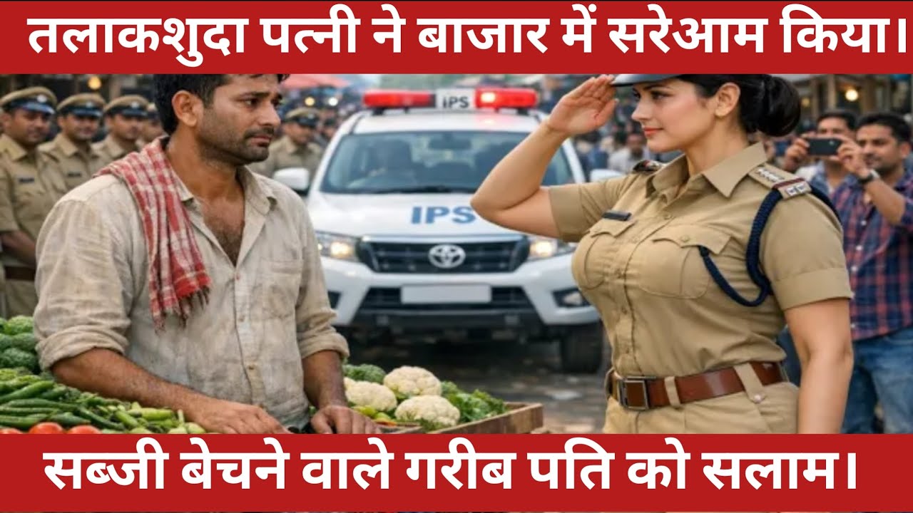 आईपीएस पत्नी ने सब्जी बेचते हुए गरीब पति को क्या बाजार में सलाम।  #motivation