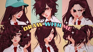 ✦ DRAWING CHARACTER HAIRSTYLES // Hair Meme feat. HaeJin / art process and catch up