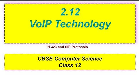 2.12 VoIP Technology - H.323 and SIP Protocols