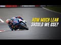 How much lean angle should we use on track and when