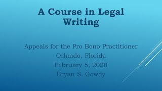 Basics of Brief Writing: A Course in Legal Writing (Course 2200568N)