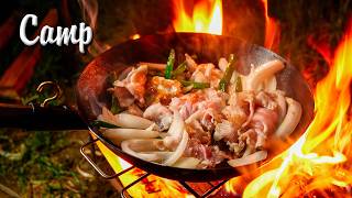 雨キャンプでも白飯と生姜焼きは旨かった!