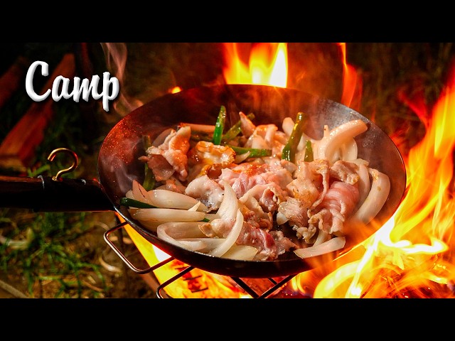 雨キャンプでも白飯と生姜焼きは旨かった！