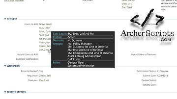 ArcherScripts - Advanced User Information Tooltip for Archer