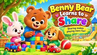🧸Benny Learns to Share | Sharing is Caring ❤️ | Kids Moral Story | Little Learners Club