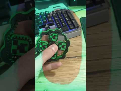 Спиннер Майнкрафт PLA эко пластик антистресс игрушка Minecraft fidget spinner 3D печать, видео 1