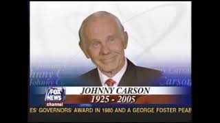Fox News - on the Death of Johnny Carson - Jan., 2005