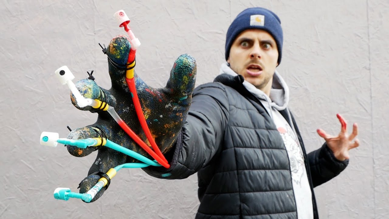 Painting with the VIRAL Spray Paint GLOVES! - YouTube