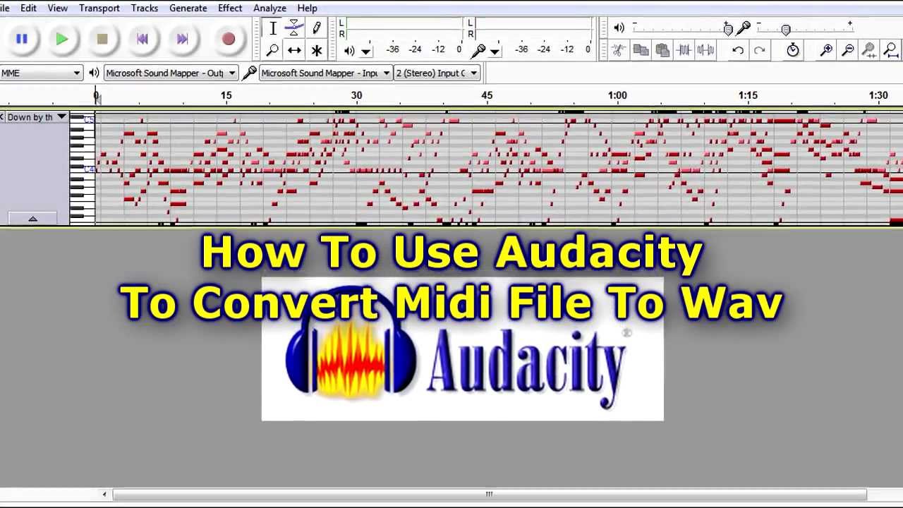 audacity how to convert a file into midi