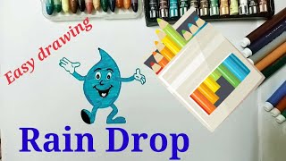 Rain Drop Drawing .... Cartoon Clip . Easy Drawing For Kids .