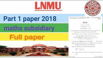 LNMU BSC maths subsidiary paper (2018) by study with kumar keshav